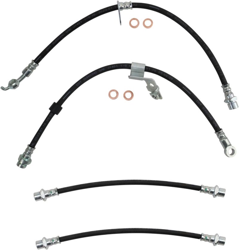 TRQ Brake Hose Set Compatible with 1996-2003 Toyota RAV4 - Image 1
